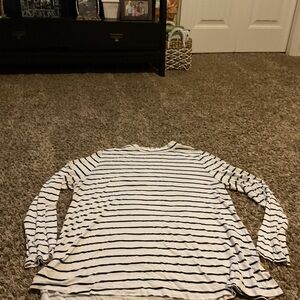 Lane Bryant White w/black stripe long sleeve top 18/20